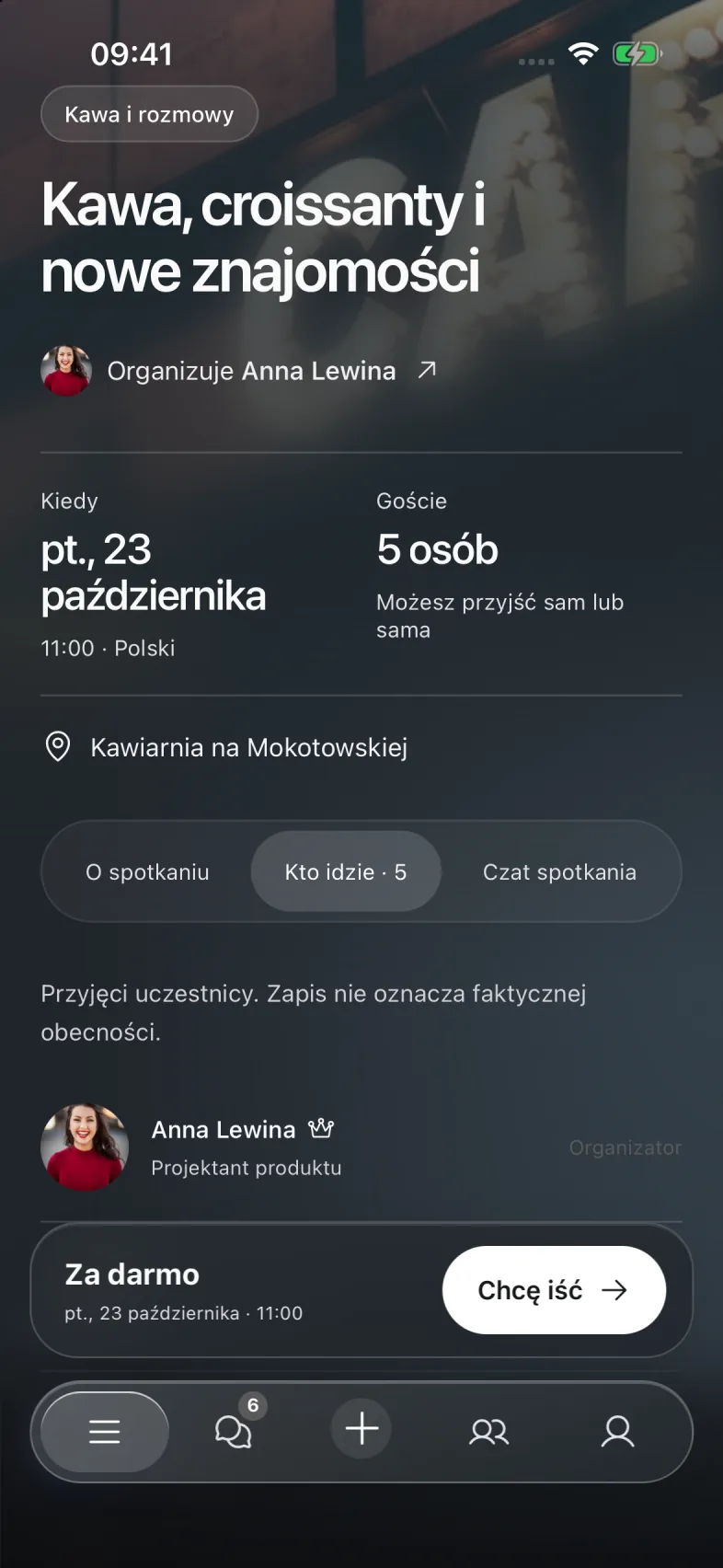 Szczegóły spotkania w Mates: czas, miejsce i towarzystwo, przykład demonstracyjny